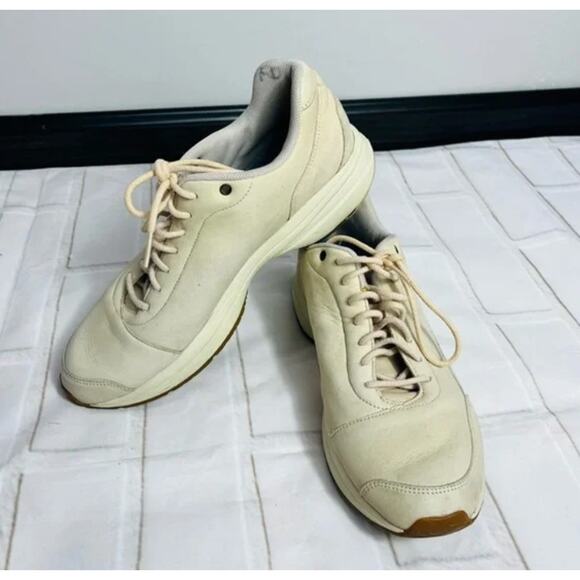 Rockport Shoes - Rockport DMX cream leather sneakers size 8.5